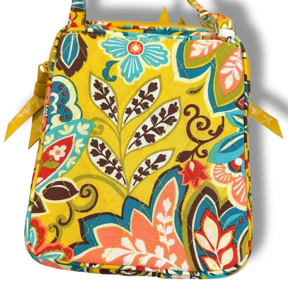 Vera Bradley Retro 70s Bohemian Quilted Yellow Provincial Crossbody Bag